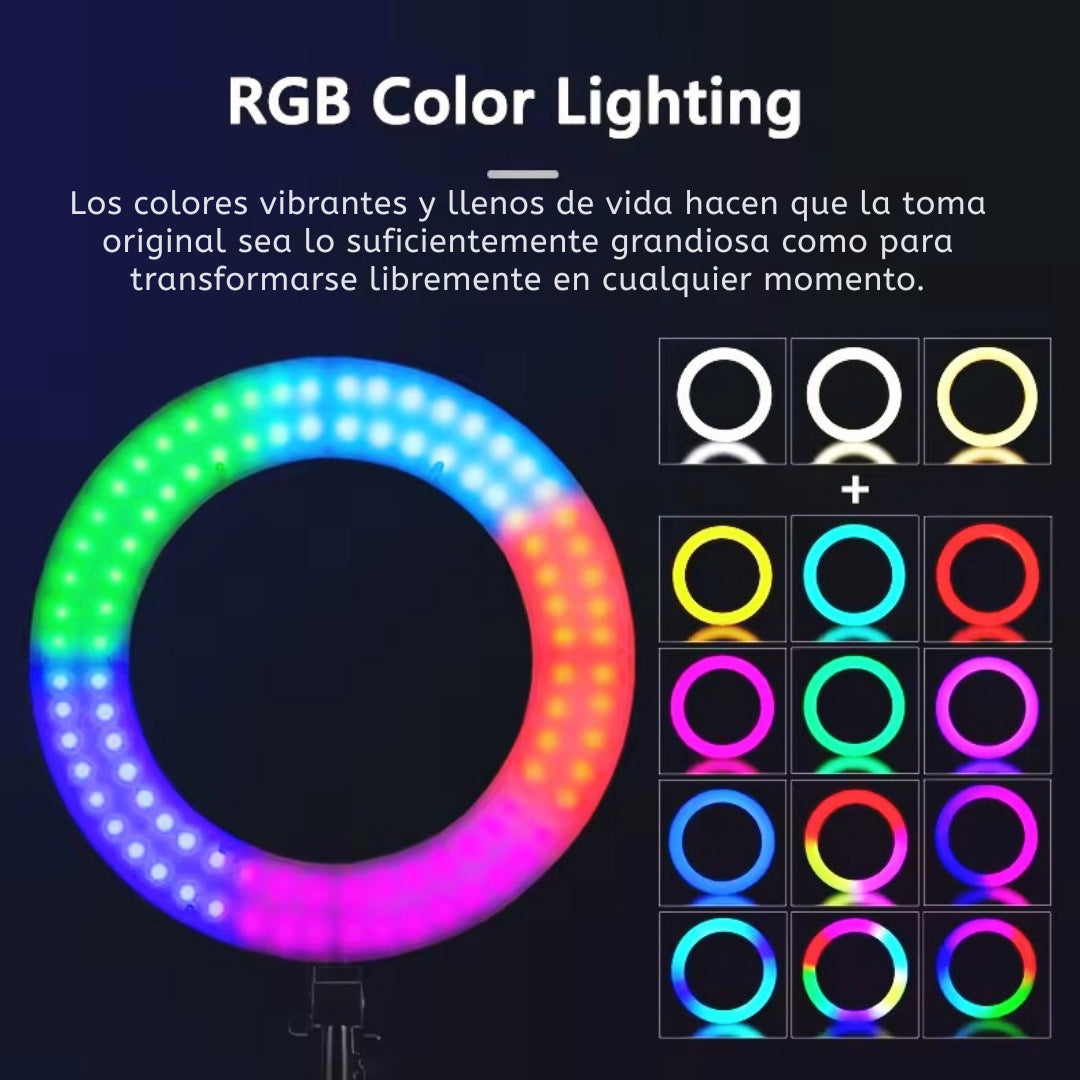 ARO LED 30 CM RGB + TRÍPODE