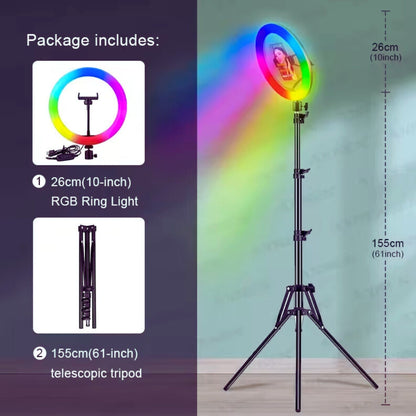 ARO LED 30 CM RGB + TRÍPODE